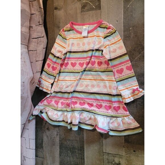 Gymboree youth 2T heart striped dress polka dot line - Picture 1 of 4
